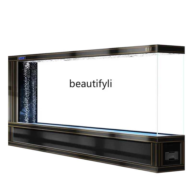 SS ss7486 Super large floor-to-ceiling fish tank living room entrance entrance screen partition ultra-white glass water-free box