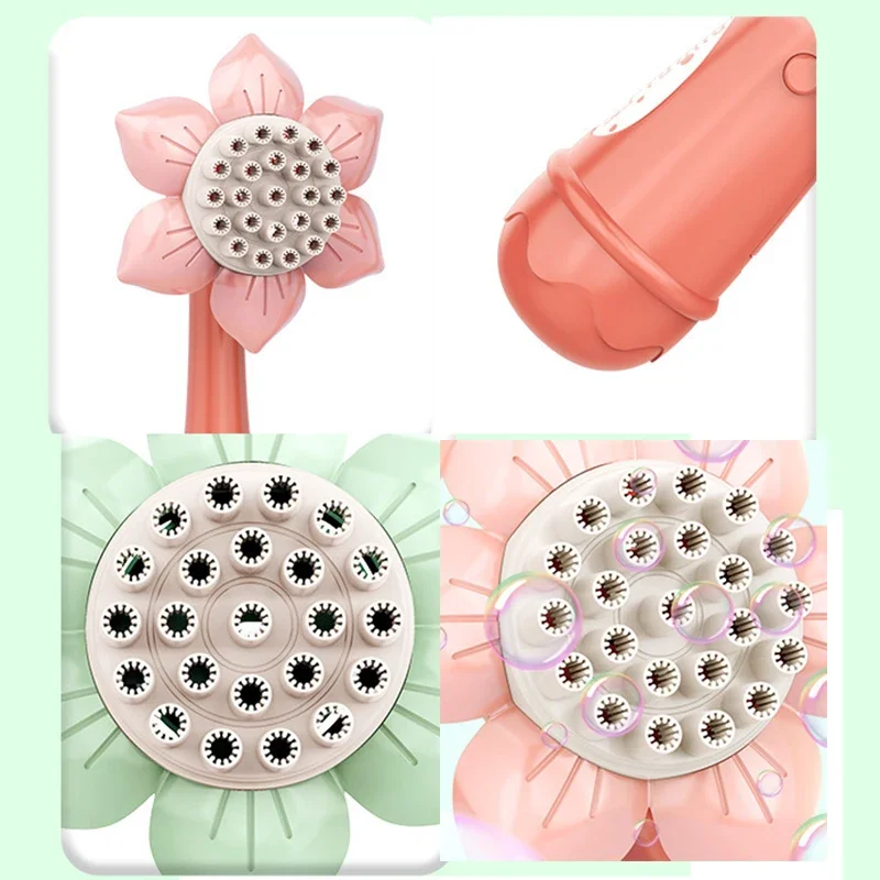 Máquina de bolhas de 23 buracos, girassol, sabão, pomperos, sopradores automáticos, brinquedos para crianças, festa de casamento ao ar livre, brinquedo, presente para crianças
