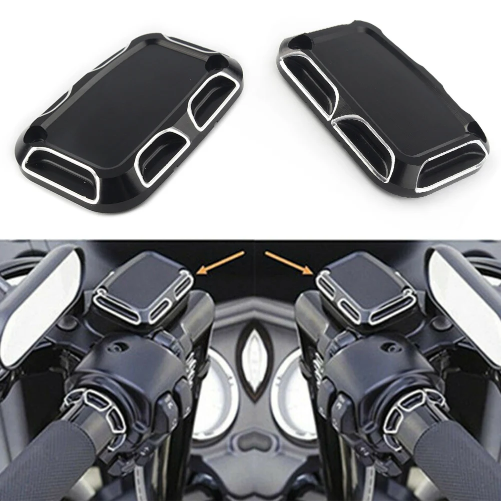 Motorcycle ShallowCut Brake Master Cylinder Cover For Harley Touring Street Glide FLHTC FLHT FLHTK FLTR FLHX FLHXS etc.