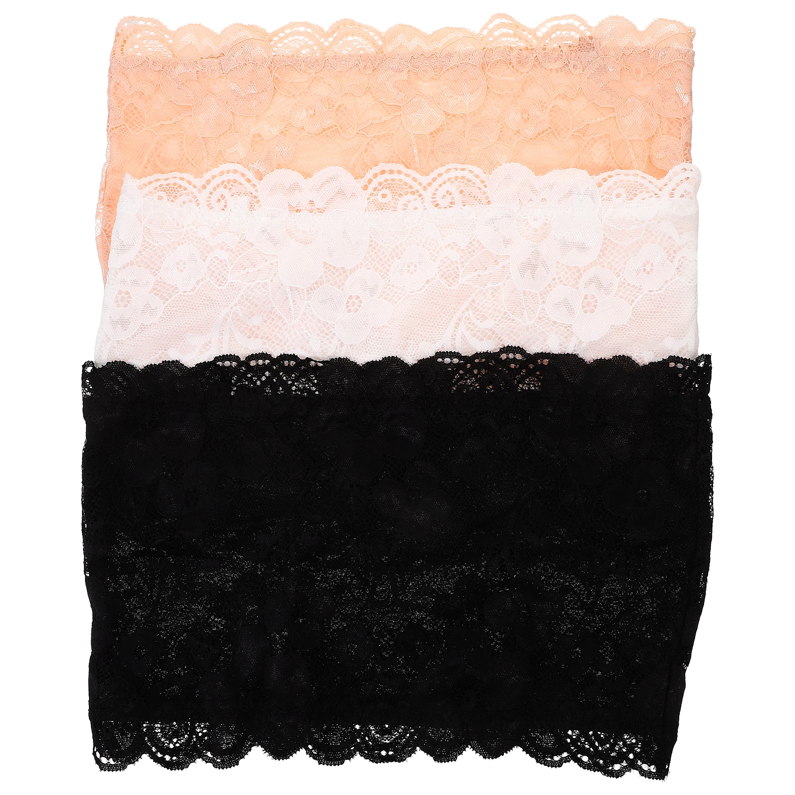 

3pcs Anti-exposed Breast Wrap Top Seamless Strapless Elastic Tube Bandeau Bralette for Women Bras Summer Underwear