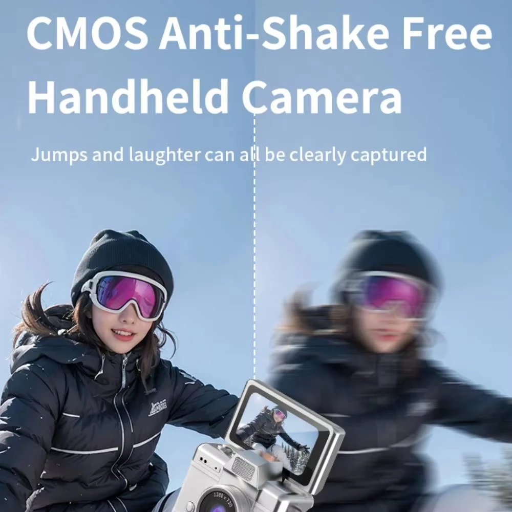 كاميرا CCD صغيرة بتصميم قديم مع حزام رقبة بشاشة قلابة وكاميرا رياضية محمولة للتصوير الفوتوغرافي لمدونات الفيديو أثناء السفر في الهواء الطلق #5