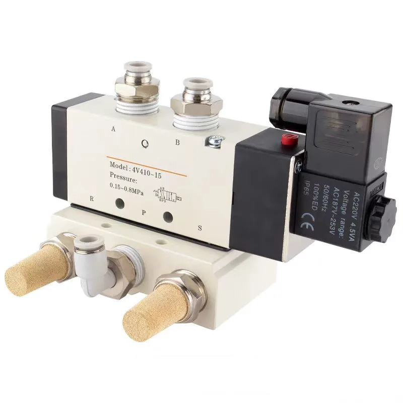 

1/2 ''BSP 2-позиционные 5-портовые воздушные электромагнитные клапаны 4V410-15 Пневматический регулирующий клапан (4v41015) 24 В постоянного тока 12 В 110 В 220 В переменного тока 4V410-15 4V41