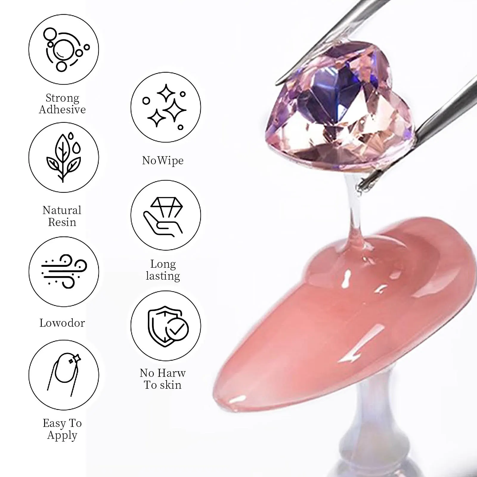 30g/Jar Super-Strong Nail Art Rhinestone Glue 9D Clear Strong Adhesive Gel For Nail Charm&Diamond With Crystal Manicure Glue ***