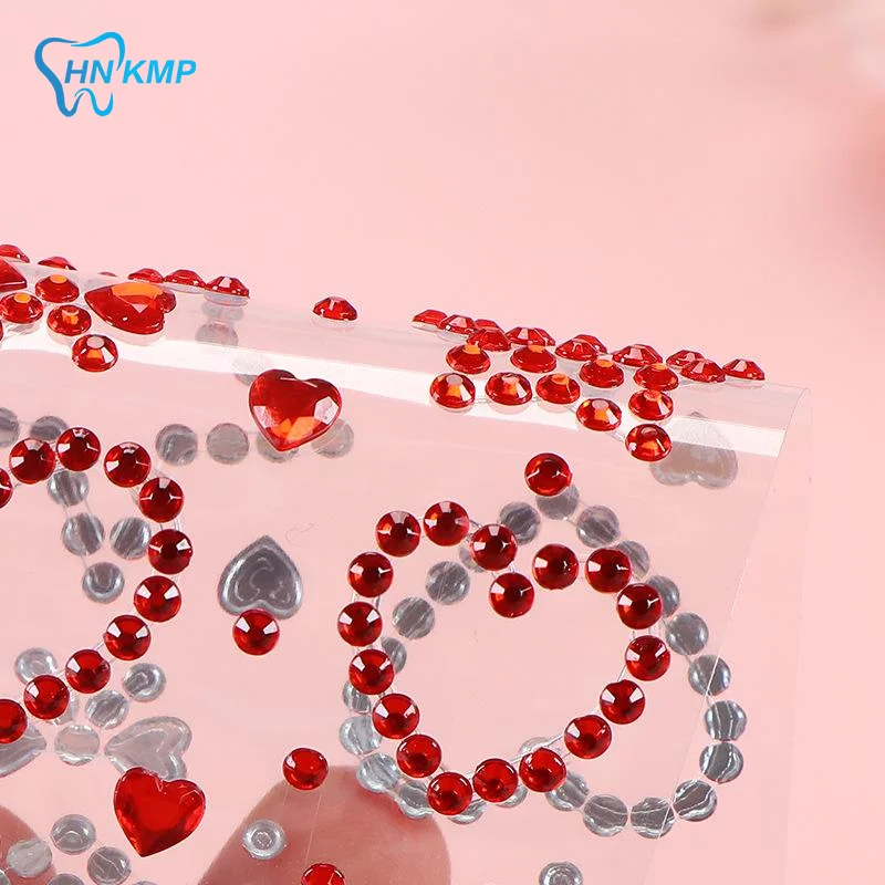 1 Sheet Colorful Self Adhesive Face Rhinestone Stickers With Heart Star Design For Kids Party Festival Makeup Cosplay