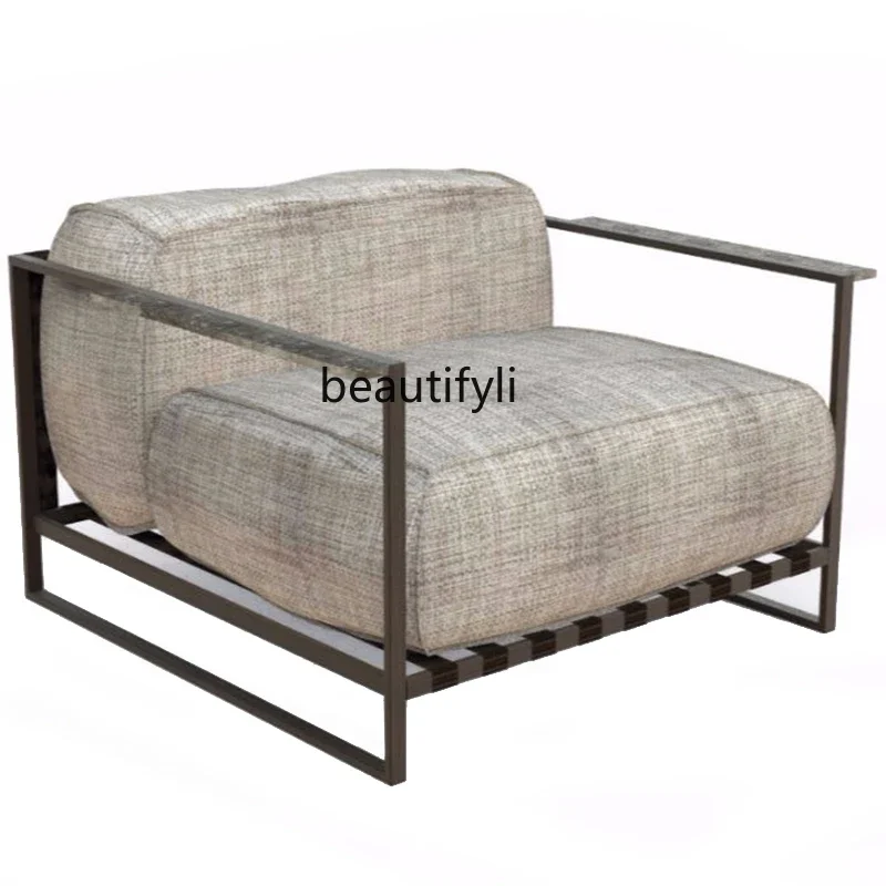 Nordic outdoor sofa courtyard villa garden engineering aluminum alloy stainless steel teak custom furniture