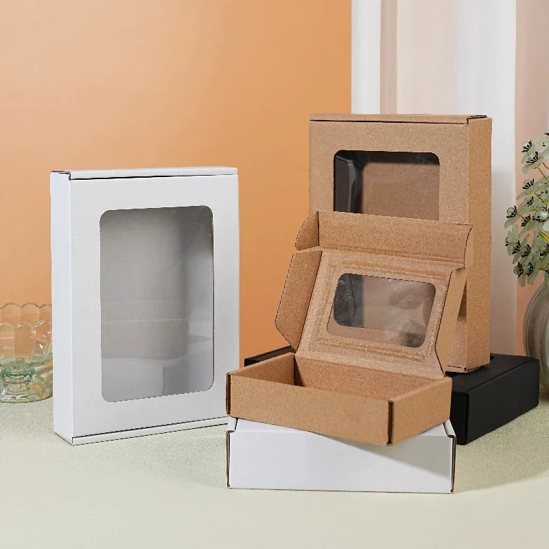 Environmentally Friendly Thickened Window Airplane Boxes DIY Decoration Gift Packaging Paper Cases Corrugated Mailer Boxes 10pcs