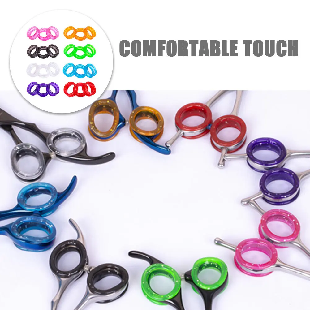

24Pcs Scissor Finger Ring Grips Inserts for Dogs Grooming Shears Silicone Protective Rings Barber Stylist Supplies