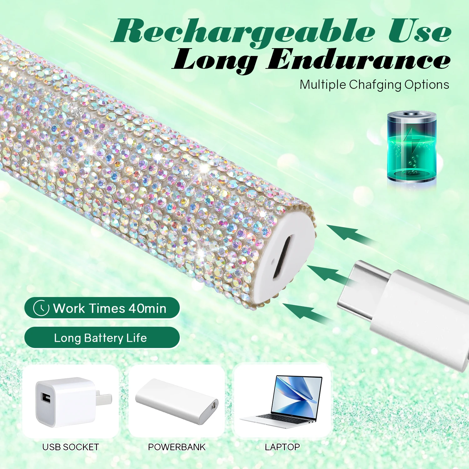 Draagbare nageldrogerlamp UV LED-nagellicht voor het uitharden van alle gellak USB oplaadbare sneldrogende manicuremachine Nail Art Tools