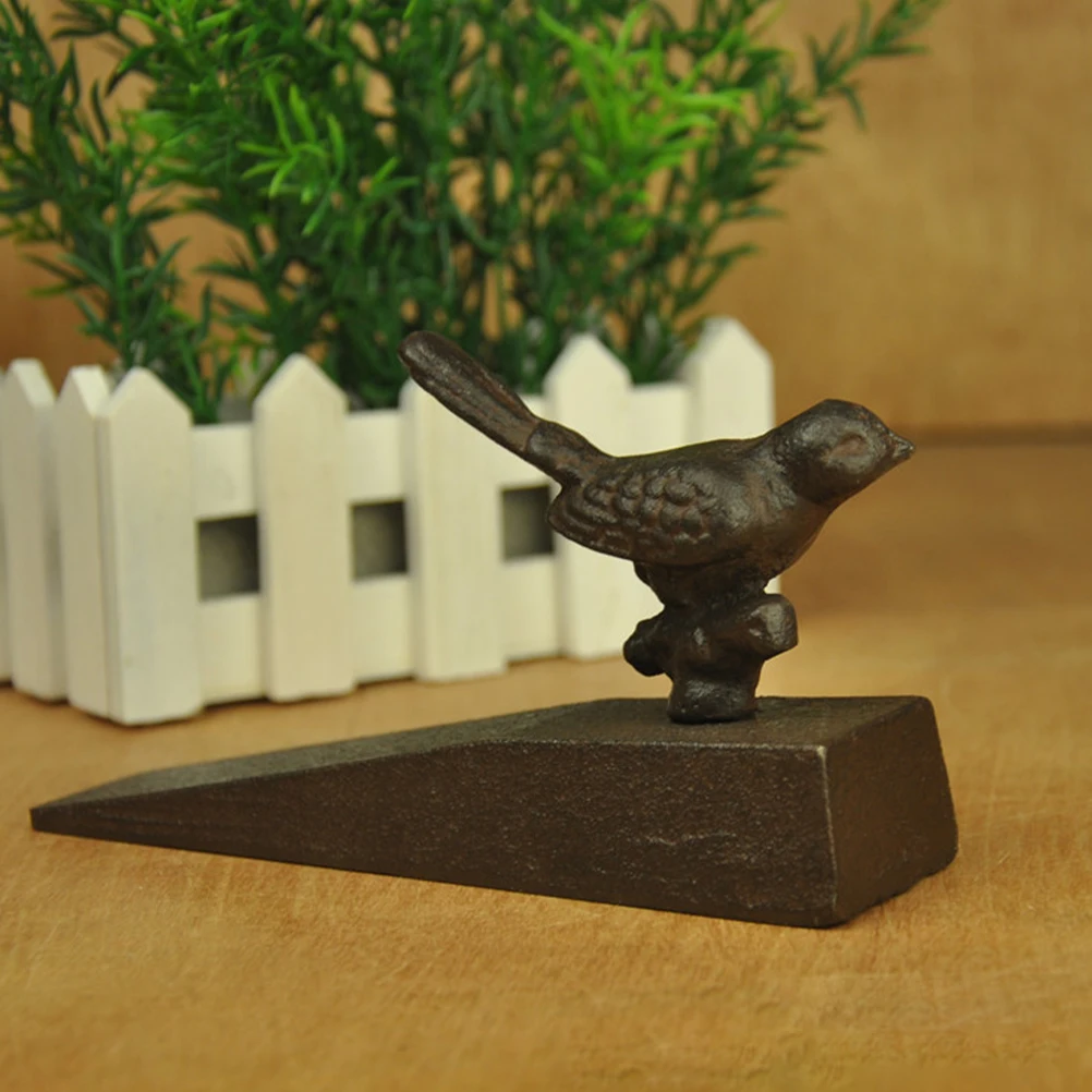 

Windproof Block Cast Iron Stopper Heavy Duty Non slip Doorstops Vintage Bird Shaped Anti Collision Weighted Door Stop
