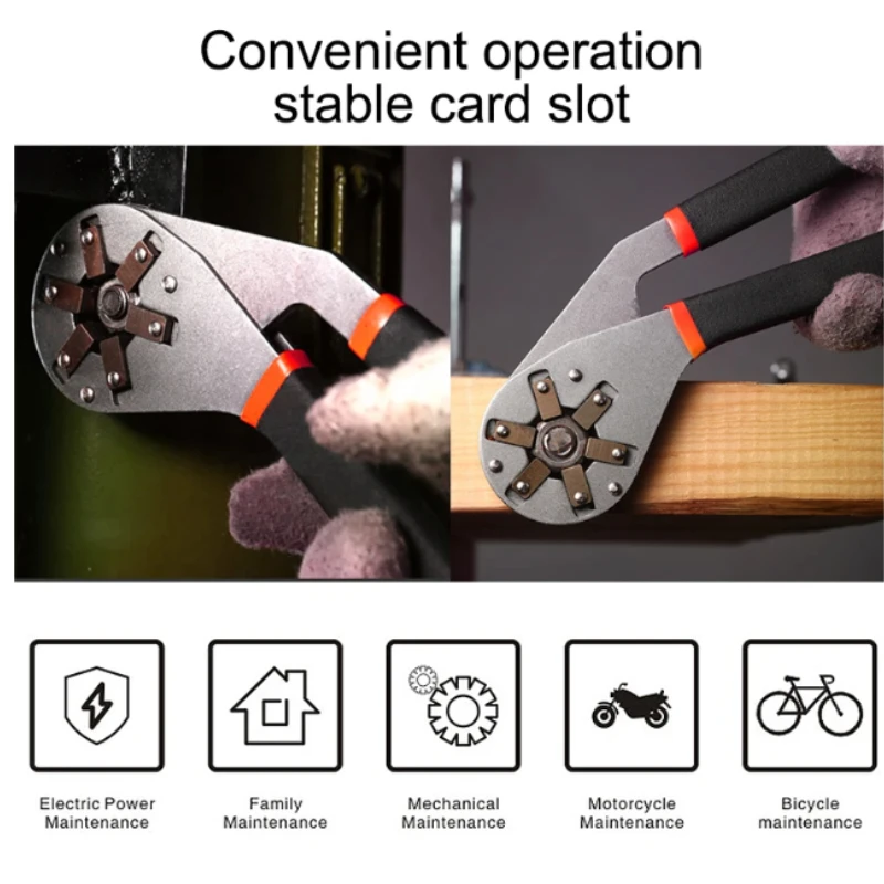 6In/8In Torque Adjustable Spanner Tool Mini Magic Open Car Repair Multifunctional Outer Hexagonal Plum Blossom Wrench Home Tools