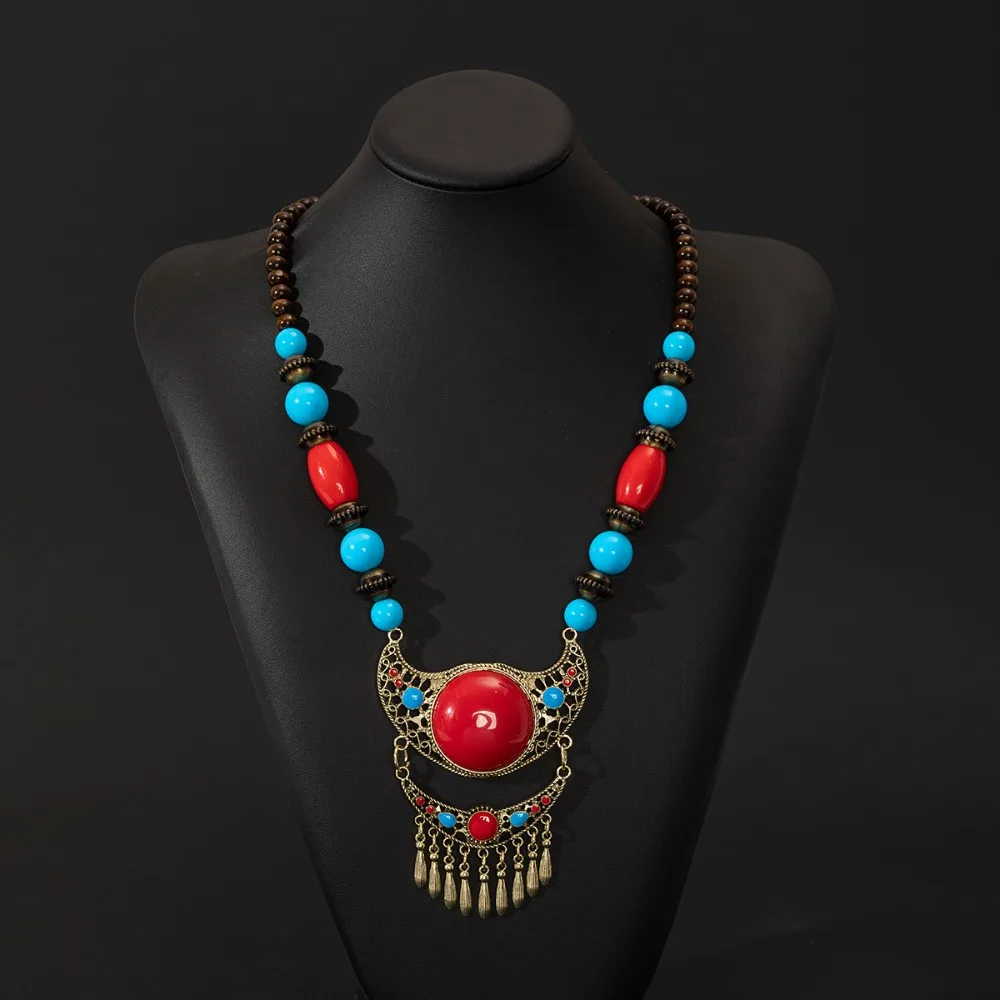 

Women Head Chain Bohemia Hair Chain Exotic Necklace Ethnic Style Forehead Chain Eyebrow Pendant Tibetan Style