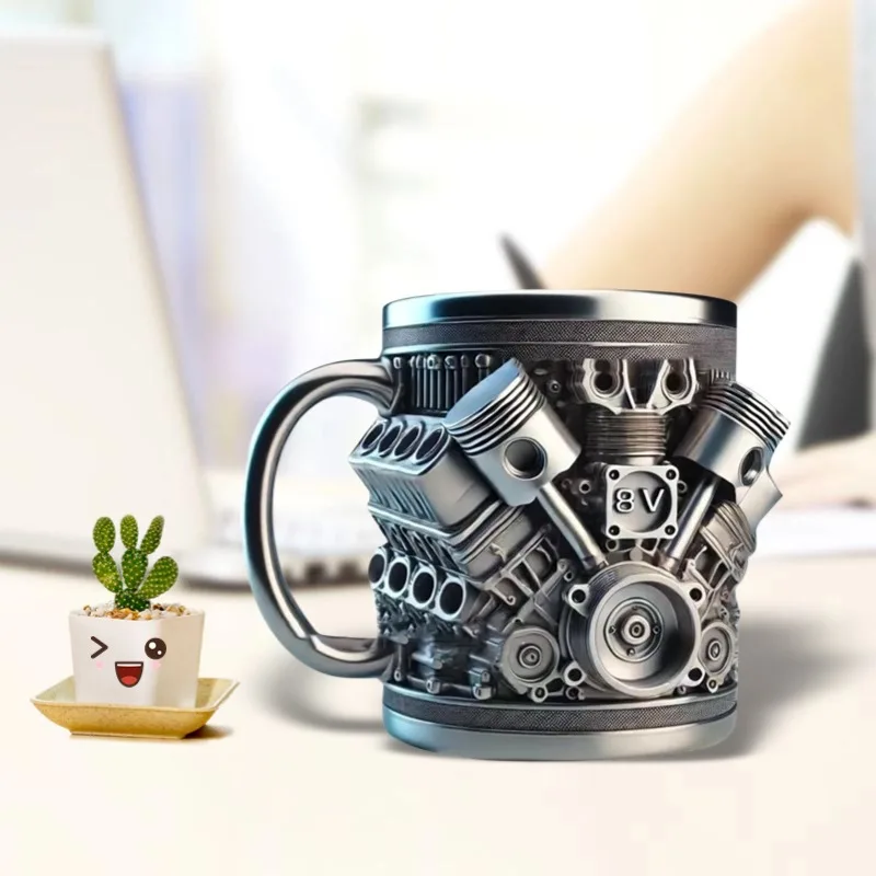 Engine Engine V8 Cup V6 Creative Mug Resin Crafts Niche Mechanical Engine Ornament