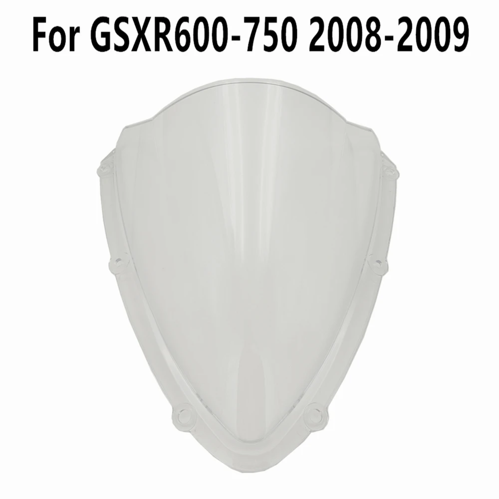 Fit GSXR 600 750 K8 2008-2009 Windshield For GSXR600 GSXR750 Wind Deflectore Windscreen Convention Black Transparent