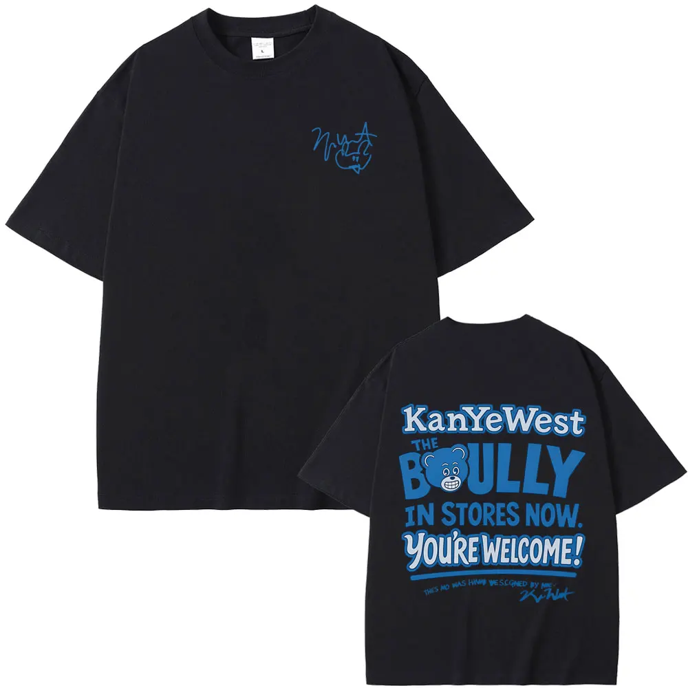 Rapper Kanye West Bully Graphic T-shirt Funny Graduation Album T-shirts Men Women Hip Hop Fashion Oversized Short Sleeve T Shirt