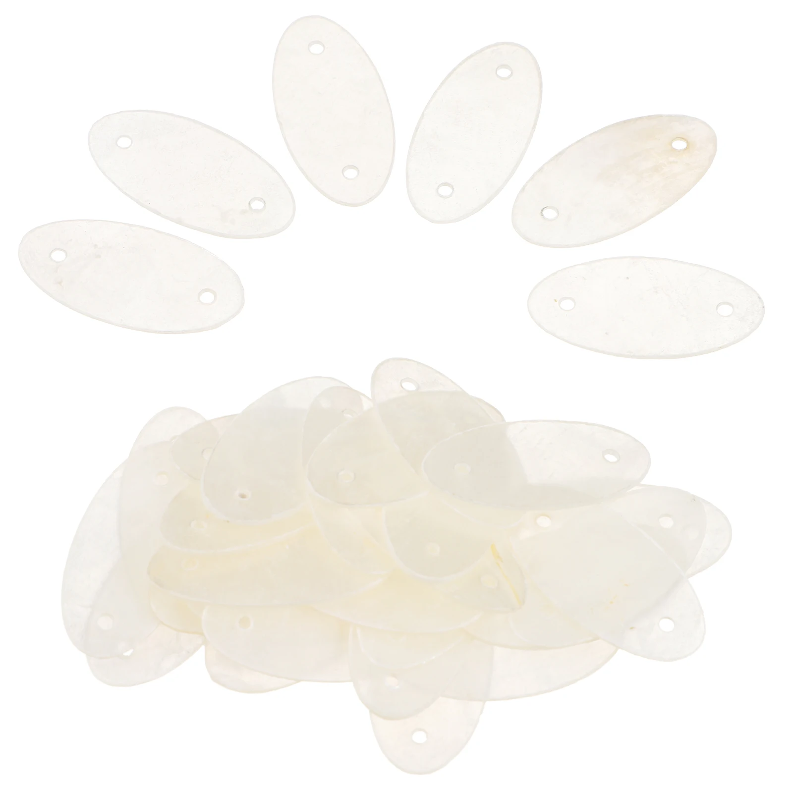 

100Pcs Natural Shell Pieces Oval Sea Shells DIY Wind Chime Door Curtain Jewelry Making Crafts Decor Oval Shells