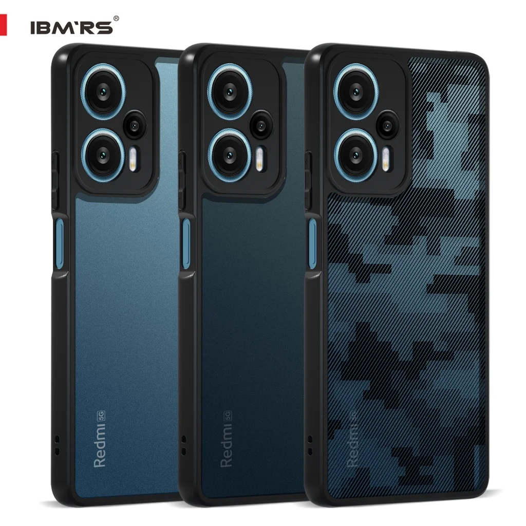 ibmrs for Xiaomi Note12 Turbo/POCO F5 ,camouflage matte Clear transparent phone protective case(Comes with wrist strap)