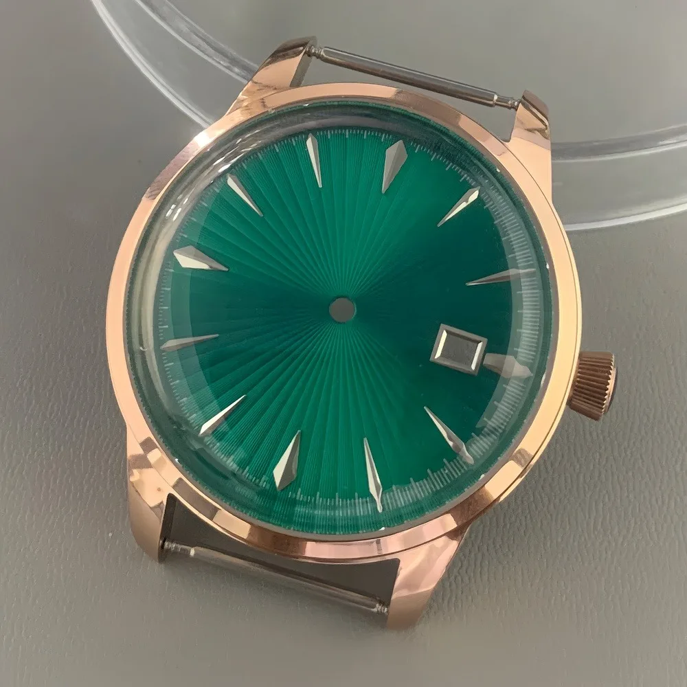 40.5mm Arch Glass Watch Case nh35 Case Steel Case Rose Gold Case  for NH35 Movement fit 35mm Dial Watch Part