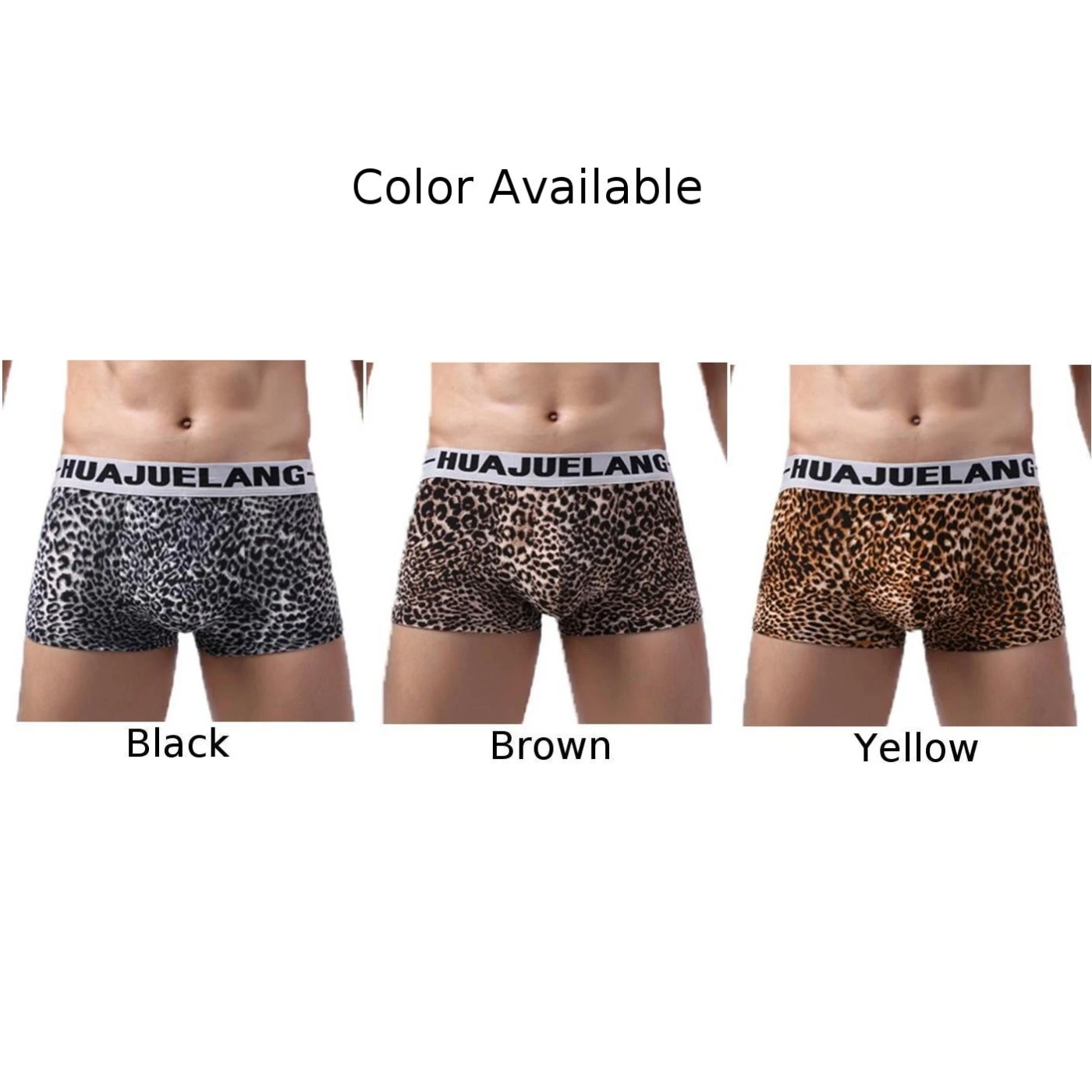 Men Sexy Briefs Underwear Breathable Leopard Print Shorts Underpant Polyesters Comfortable