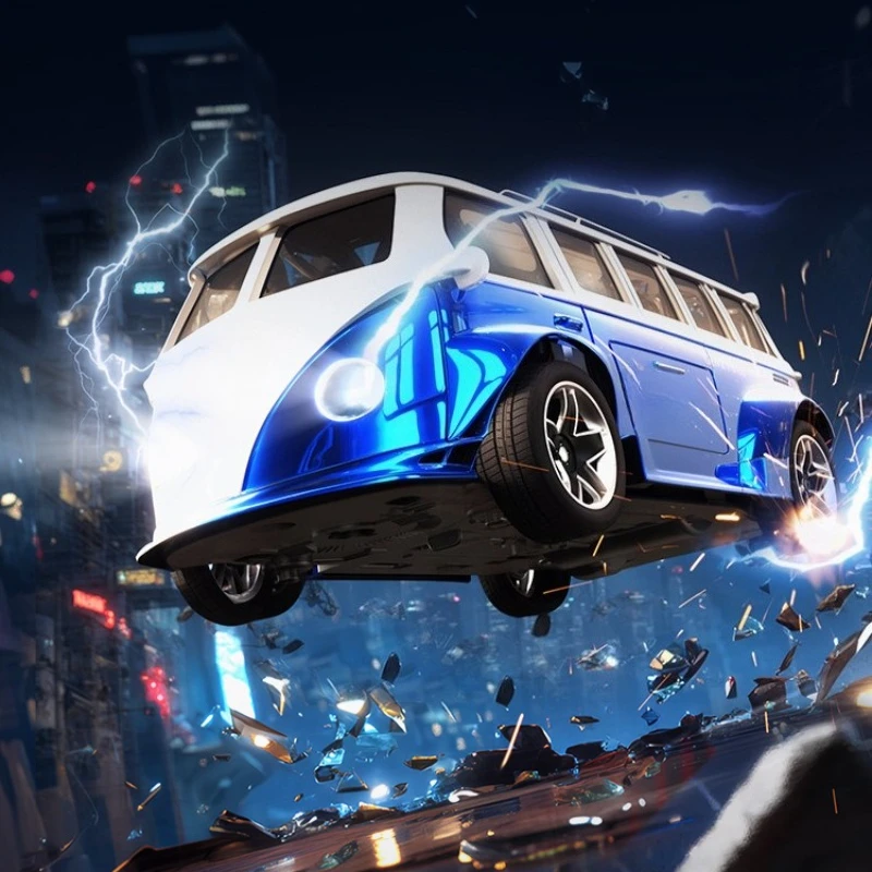 1:43 T1 Bus Mini Remote Control Car With Lights Retro Design Rechargeable RC Racing Alloy Vehicle for Kid Toy Gift