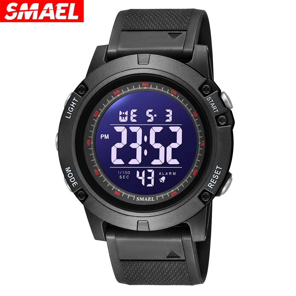 SMAEL Fashion Digtial Sports Watch for Men Waterproof LED Back Light Stopwatch Alarm Clock Auto Date Military Wristwatches 1902