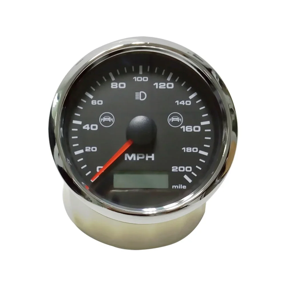 85mm Universal GPS+GLONASS Speedometer 0-200km/h 0-200MPH Odometer for Motorcycle with BSD Rader Sensor