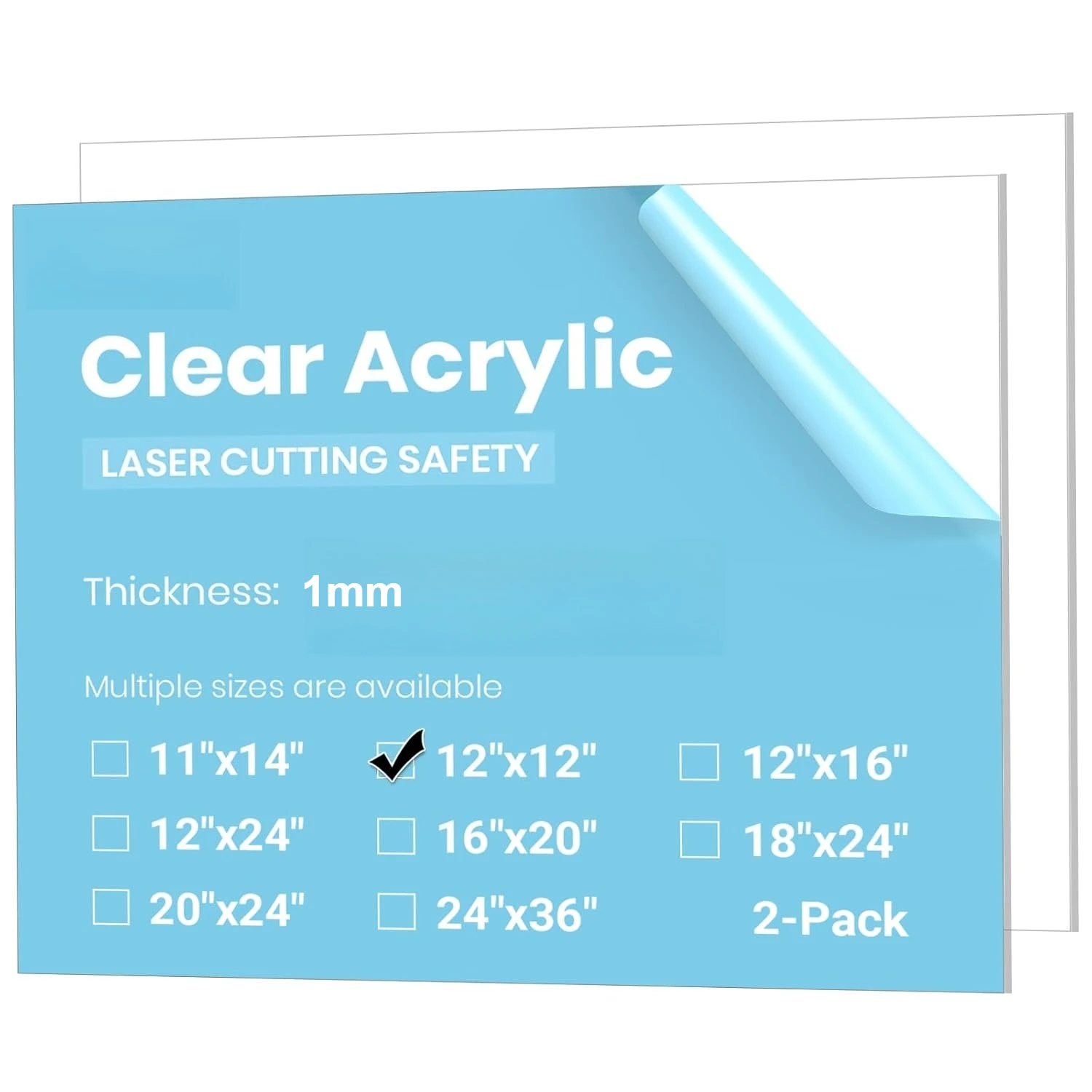 

6Pcs 12*12 inch Clear Acrylic Sheet 1mm Thick Acrylic Plexiglass Panel for Laser Cutting,DIY Crafts,Signage,Engraving Projects
