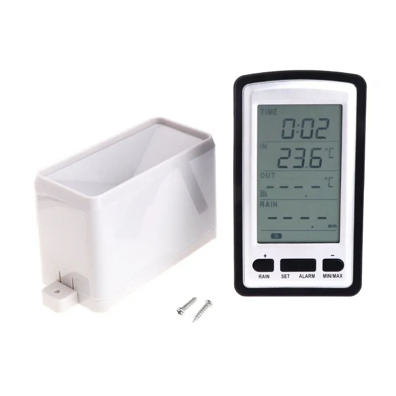 Wireless Rain Meter Gauge indoor/outdoor temperature Recorder