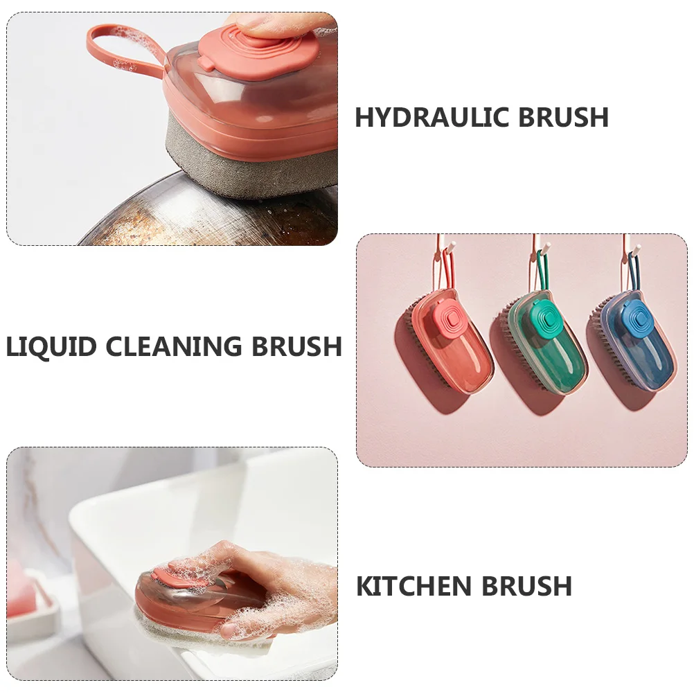 

Hydraulic Wash Bristles Plastic Large 3D Dirt Remover Non Slip Grip Hard Brush Kitchen Cleaning Tool Liquid Brush