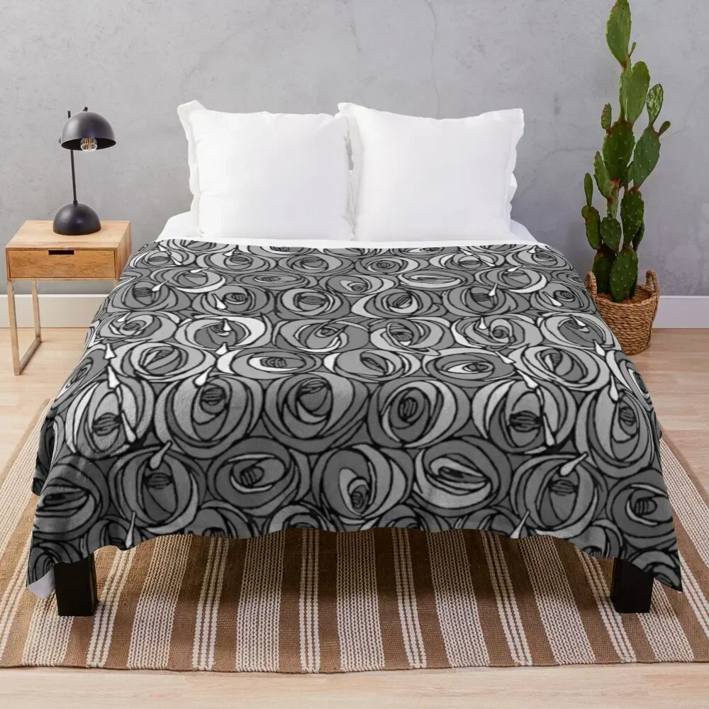 

Charles Rennie Mackintosh flowers design, black, white Throw Blanket Air Conditioner Soft Blanket for Office Home