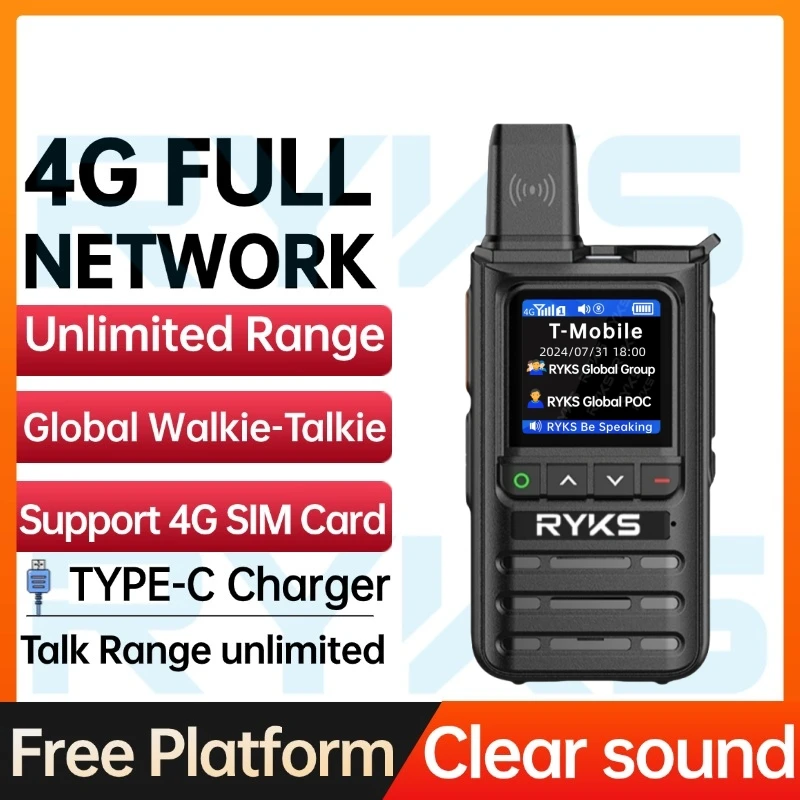 

4G POC PTT Public Walkie Talkie, двусторонняя радиосистема Linux, без бесплатной платформы, совместимая с 72 национальными SIM-картами