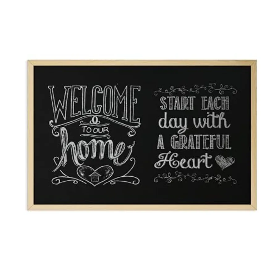 

Chalkboard 24" x 36" Birch Wood Frame Blackboard Surface Wall Mountable Dry Erase Board Home Classroom and Office Organization