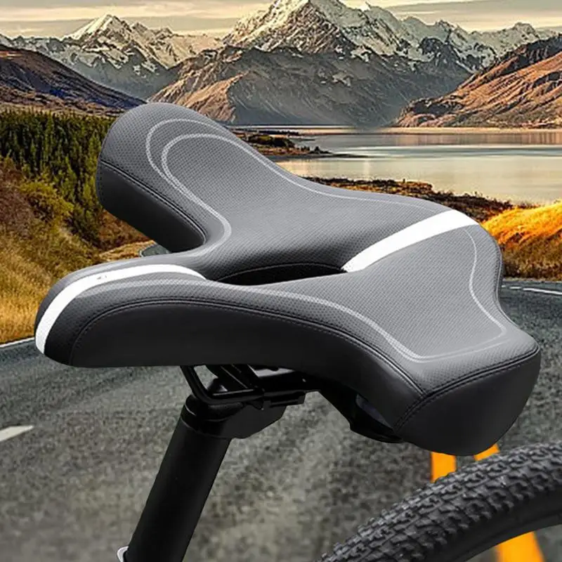 Wide Bicycle Seat Ergonomic Bike Saddles Bicycle Seat Seat Cushion Shock Absorbing Enlarged & Widened Comfort Wide Bike Seat For