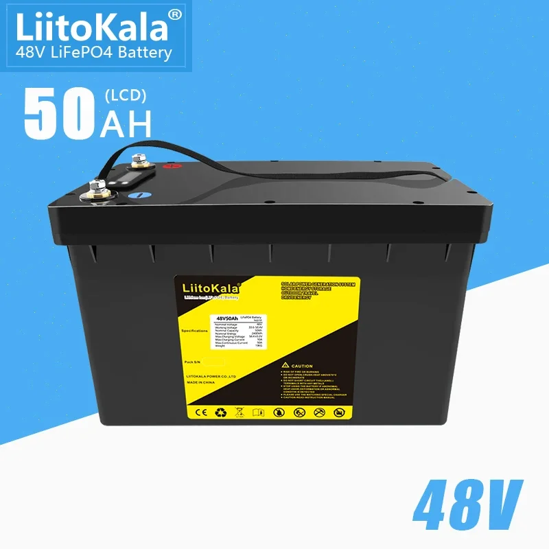 LiitoKala 48V 30Ah 40Ah 50Ah LiFePO4 Battery Built-in BMS for Solar Power System RV Campers Golf Cart Off-road Solar Deep Cycle