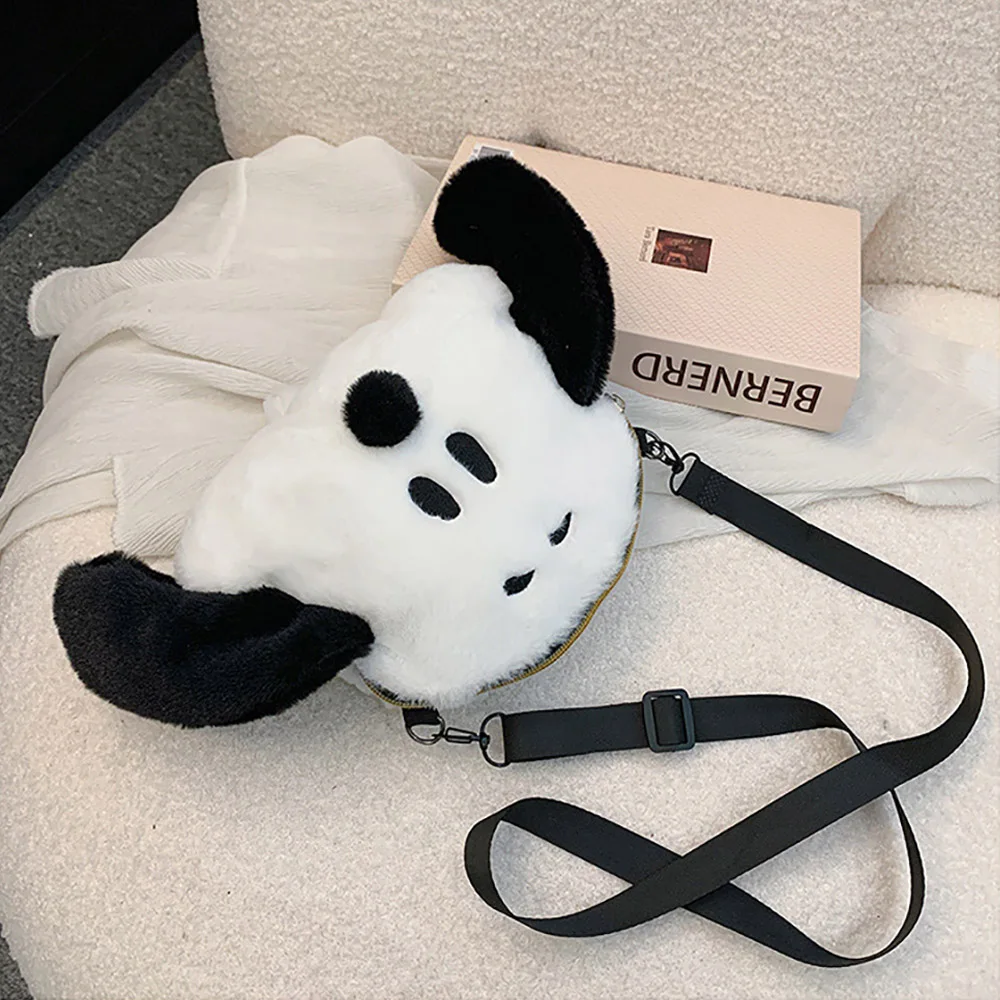 Snoopy Sacs à bandoulière en peluche Kawaii Jouets Poupées Cartable Porte-monnaie portables Sacs à main en peluche doux Sacs à dos décontractés Cadeaux de Noël