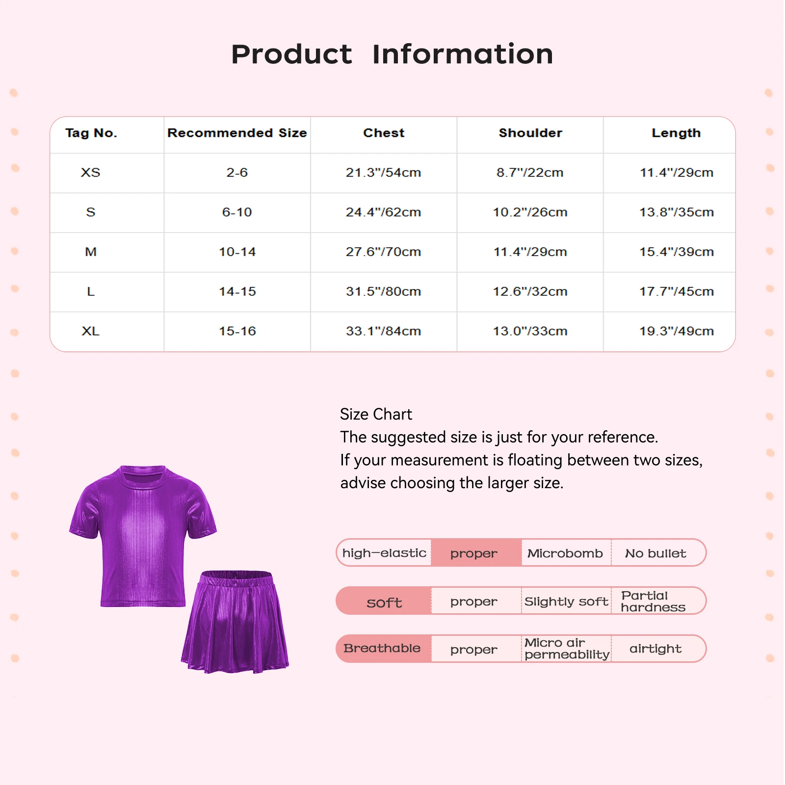 Kids Girls Jazz Dance Outfits Round Neck Short Sleeve Metallic Crop Top with Shimmery Ruffled Skirt for Hip-Hop Jazz Dance Show