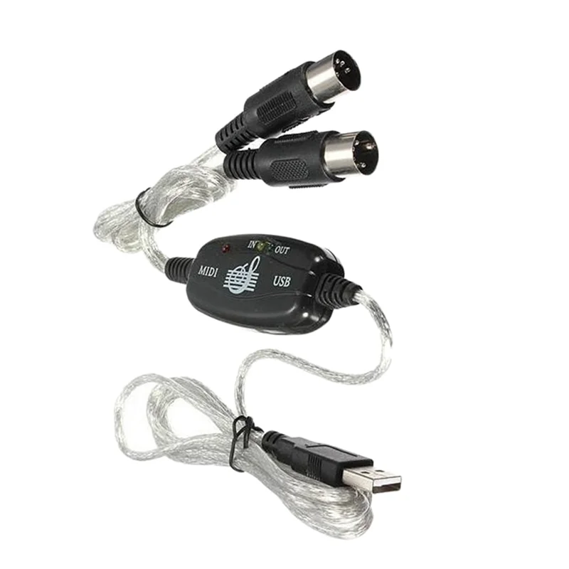 B50B-2X USB To MIDI 5Pin Cable Converter 2In 1 To PC Audio Output Editing For Piano Electronic Electronic Musical Instruments