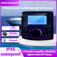 Marine Stereo for Bluetooth Car Audio Player Waterproof Motorcycle Ship Audio System with Auto FM AM Radio for SPA UTV
