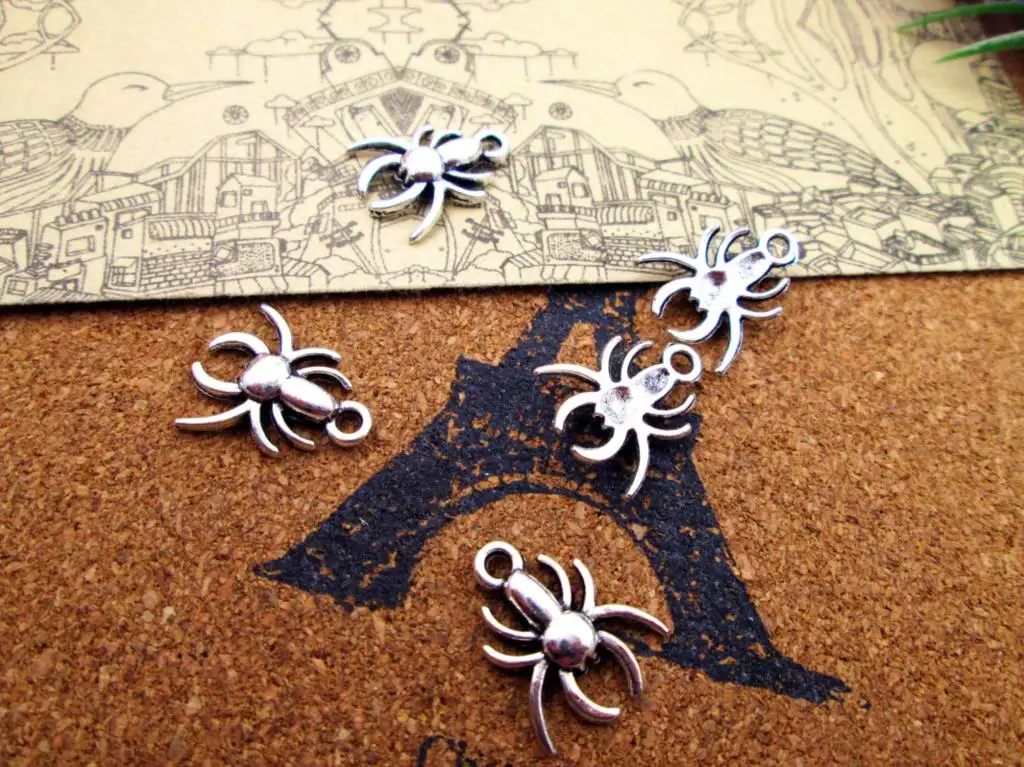 120pcs--17x14mm Mini Spider Charms For Jewelry Making DIY Findings Antique Silver Color Alloy Pendants