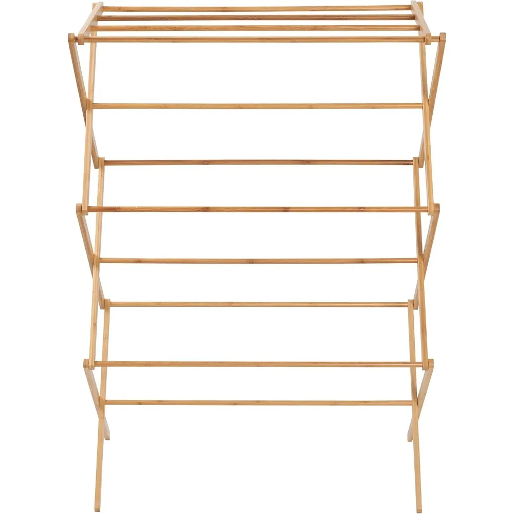 Collapsible Clothes Drying Rack, Bamboo DRY-09508 Natural