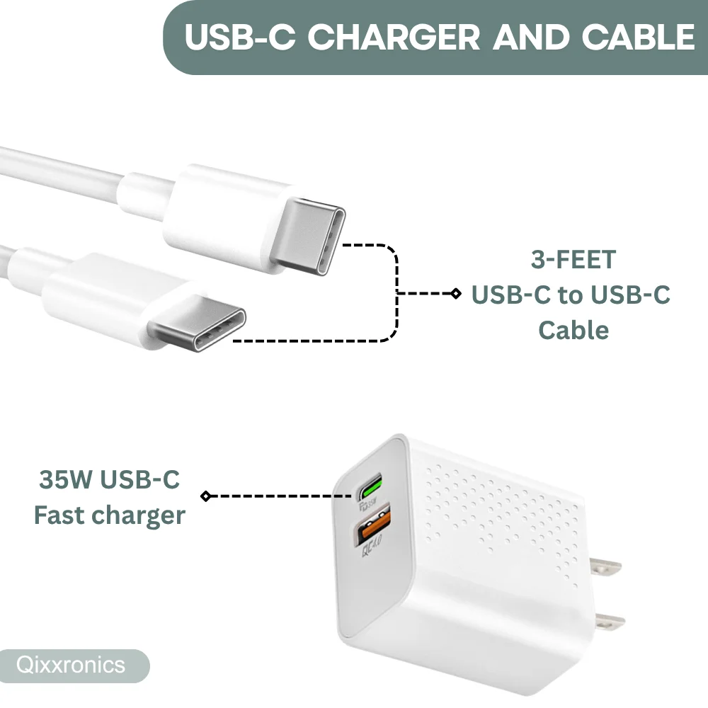 35W Wall Charger USBC Fast Charging 3ft Type-C Cable for OnePlus, LG, Samsung Galaxy, Z Fold , Z Flip, Motorola [2Pack]