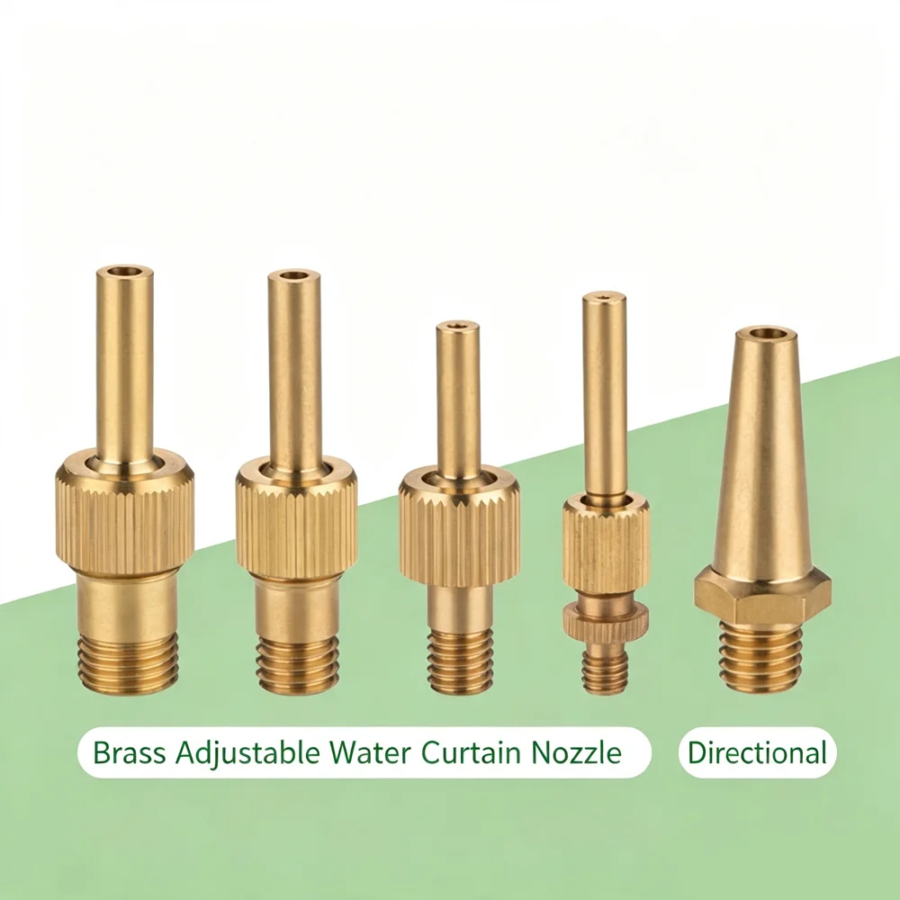 1Pcs Waterline Fountain Nozzles Adjustable Brass Water Curtain Fountain Nozzle M6-M14 Male Thread Pond Pool Landscape Supply