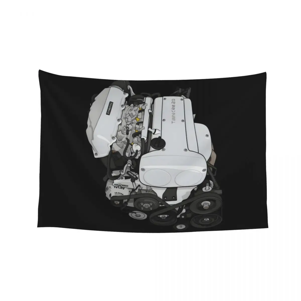 

4AGE silvertop twincam 20v engine sticker(AE86) Classic Tapestry Room Decor Decorative Wall Mural Kawaii Room Decor Tapestry