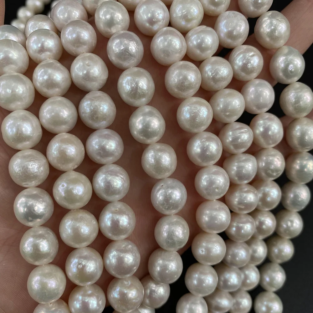 10-12mm AAA Round White Natural Freshwater Pearl Loose Spacer Beads For DIY Jewelry Making Necklace Bracelet Accessories