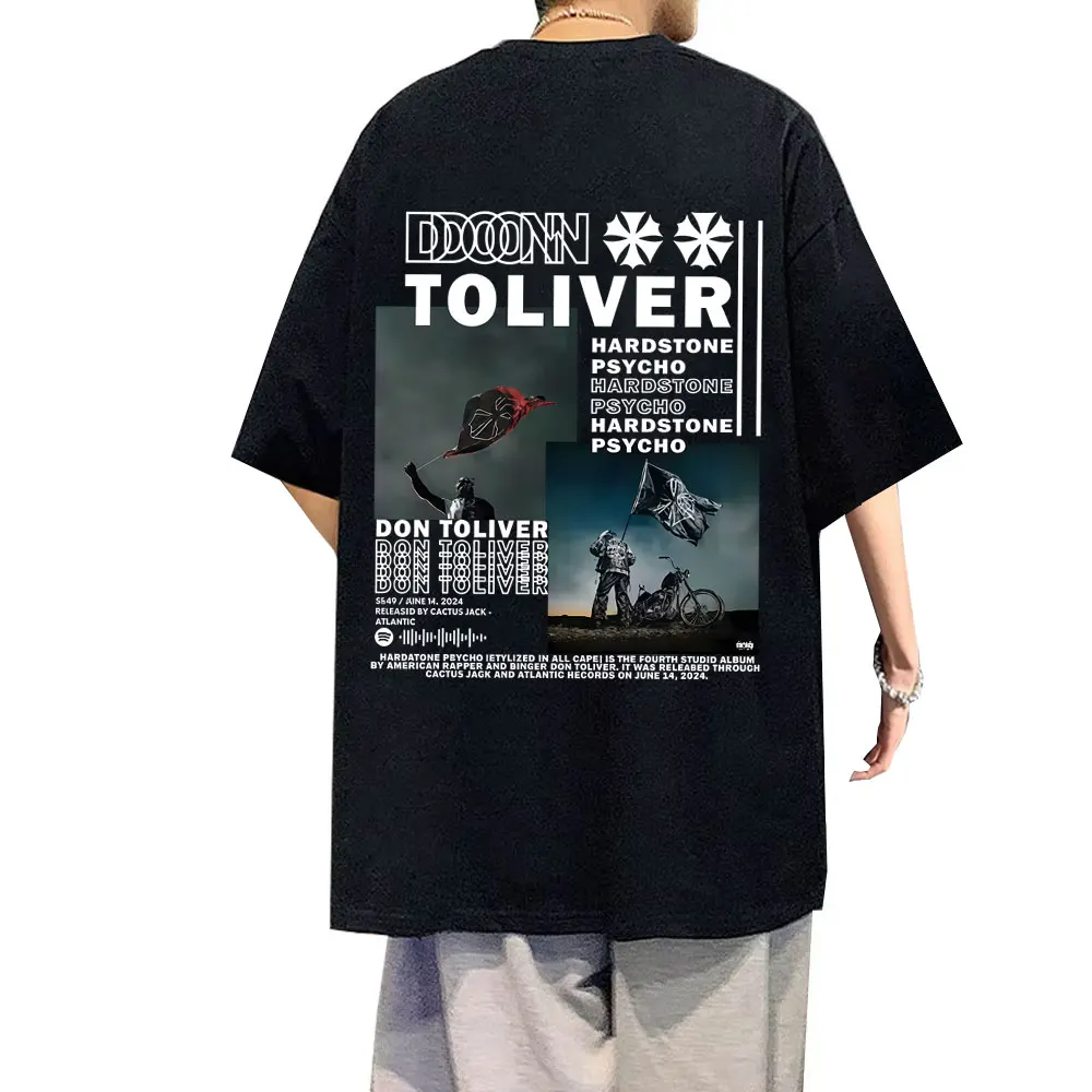 

Rapper Don Toliver Hardstone Psycho Album Cover Graphic T-shirt Men Women Hip Hop Fashion Oversized Retro Short Sleeve T Shirts