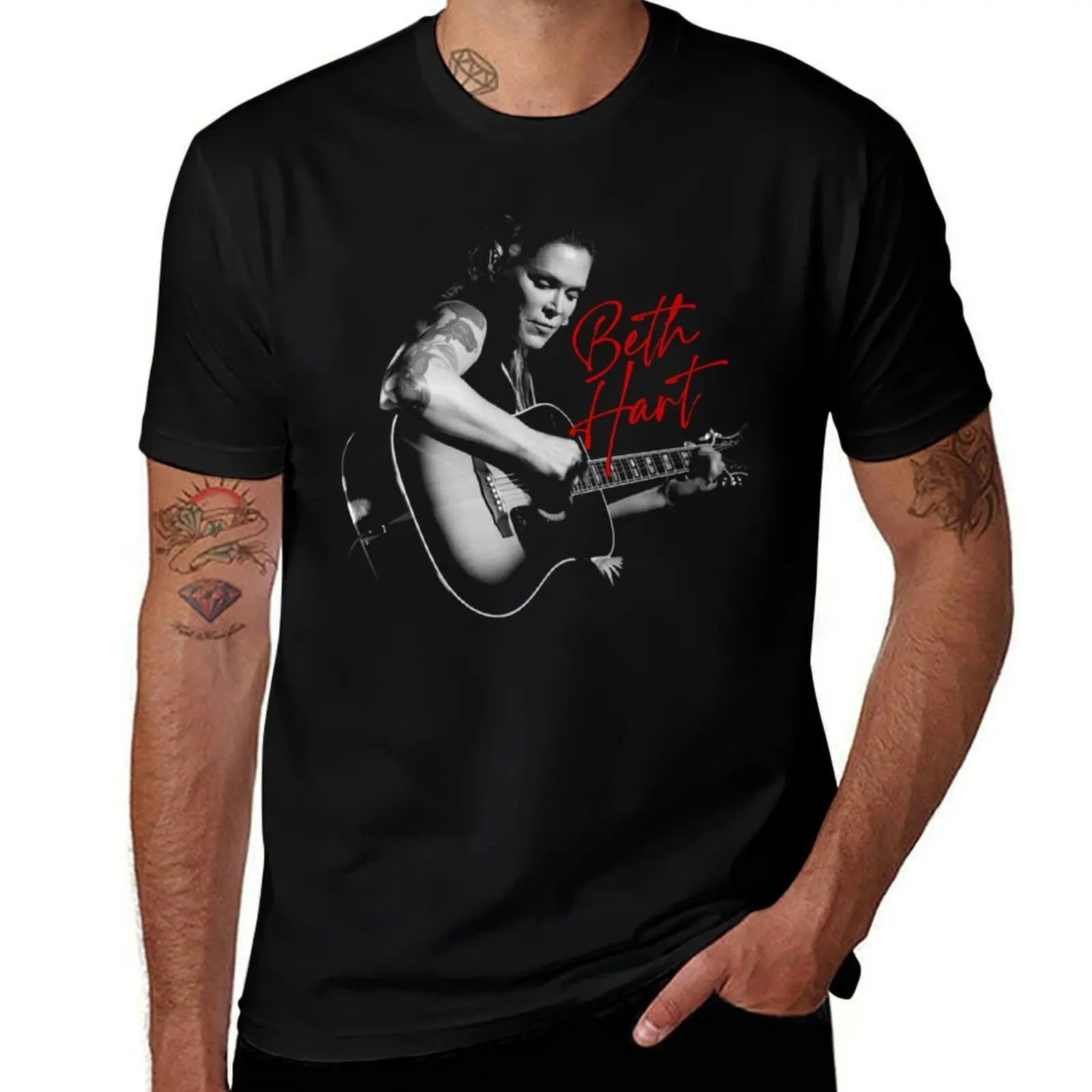 

BETH HART T-Shirt Basic Short Sleeve T-Shirt for Men