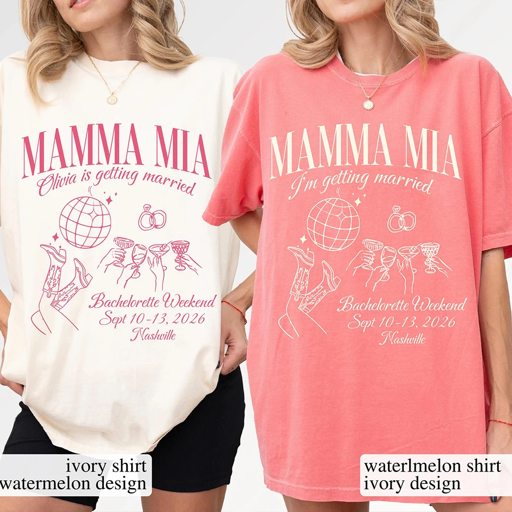 Casual Mamma Mia Bachelorette Custom Shirts She Found Her Honey Dancing Queens Brides Unisex Top Daily Trendy Party Streetwear view 3