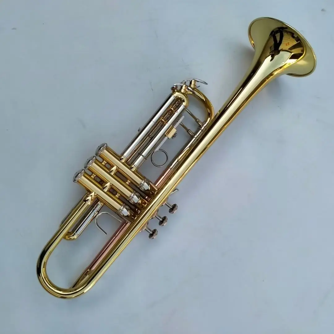 500-type B-flat professional trumpet upgrade gold-copper material gold-plated shell professional-grade tone Trumpet horn