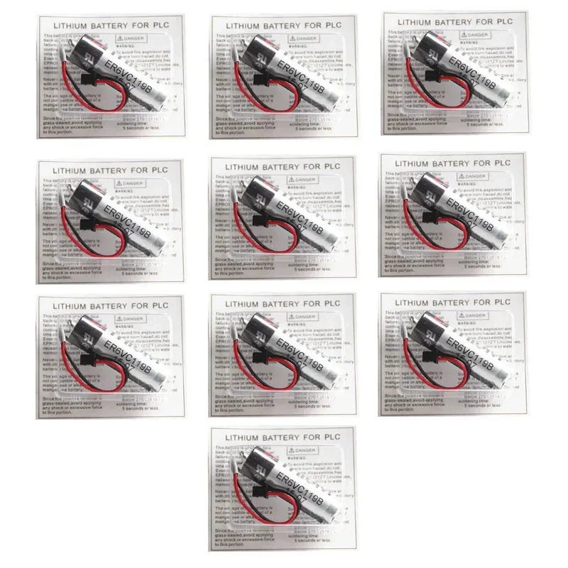 baterias de litio industrial com cabo conectores de plugues pretos bateria original er6v er6vc119b 36v 2400mah plc 10 pcs por lote 01