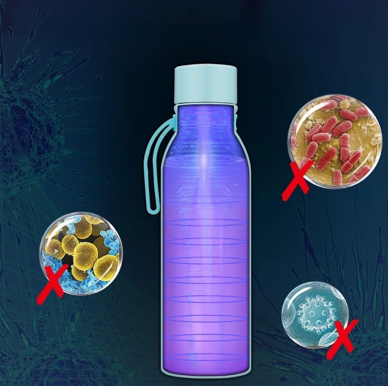 Smart UV Sanitizing Water Bottle - 304 Stainless Steel Insulated Flask with Temp Alert,Auto-Cleaning Sports Cup for Hiking & Gym