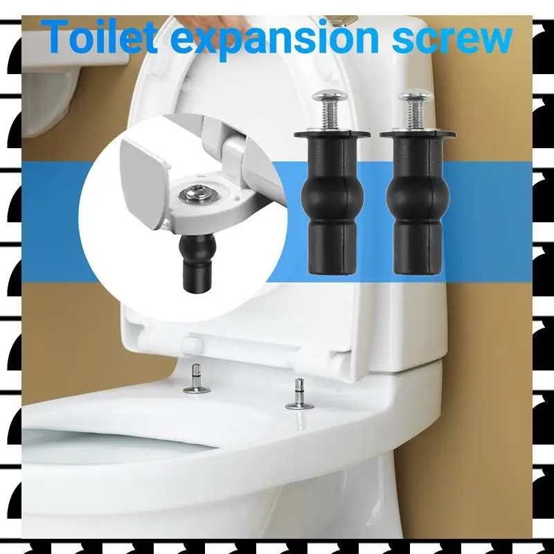 

A44U Toilet Seat TOP FIX Seat Hinge Hole Fixings Well Nut Screw Rubber Back To Wall Pair